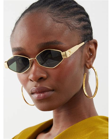 celine eyewear hexagonal metal sunglasses|celine canada online.